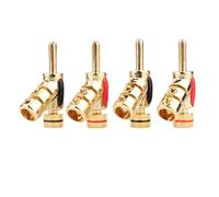 Cpolebev Connettore A Banana A Y A 4 Pezzi per Degli Altoparlanti, Placcato In con Colori Nero e Rosso, Connettore A Banana Bloccabile Adattatore Audio Jack HIFI