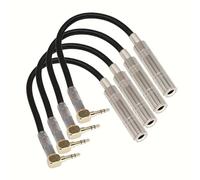Cpolebev Connettore Adattatore Audio Stereo da 4 Pezzi Ad Angolo Retto da 3,5 mm A 6,35 mm Femmina Placcato per Estensione e Conversione del