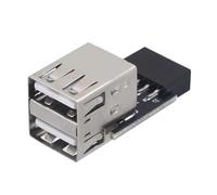 Cpolebev Connettore Adattatore USB da 9 Pin A 2 Porte Scheda Madre Interna per PC Convertitore da 9 Pin A USB 2.0 Tipo A Femmina per Computer Desktop Installazione Semplice