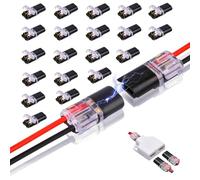 Cpolebev Connettore Plug-In A Doppio Filo da 20 Pezzi, Connettori LED A 2 Vie e 2 Pin Collegabili, con Fibbia di Bloccaggio Connettori A Rapido Facili da Usare