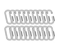 Cpolebev Connettori A Catena A Maglie M6-20 Pezzi, Moschettoni con Chiusura A Catena Zincata da 1/4 Pollici, Clip per Filo Resistenti da 620 Libbre