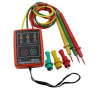Cpolebev Contatore Indicatore Indicatore di Rotazione Trifase Misuratore 60V-600V AC Indicatore Misuratore Sequenza di Fase Tester LED Cicalino con Portatile