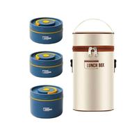 Cpolebev Contenitore per il Pranzo Caldo per Alimenti, Contenitore per il Pranzo Termico In Acciaio Inossidabile Contenitore per Alimenti Termico Portatile Bento Box Blu B Facile da Usare
