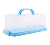 Cpolebev Contenitore per Pane Portatile con Manico Contenitore per Torte Contenitore Rettangolare per Alimenti nel Plastica 13 Pollici per Pasticceria, Bagel, Focacce