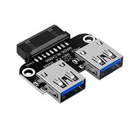 Cpolebev Convertitore Adattatore da 20 Pin un Doppio USB3.0 Scheda Madre Desktop da 19 Pin / 20P Header un 2 Porte USB un Connettore Femmina, PH22