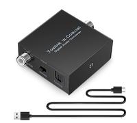 Cpolebev Convertitore Audio Digitale Bidirezionale da Coassiale Digitale un Convertitore Toslink Ottico SPDIF Ottico da Toslink un Coassiale