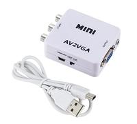 Cpolebev Convertitore Audio Video da AV () a VGA, Risoluzione di Supporto 1080P / 720P, con Porta di Ingresso Audio AUDIO da 3,5 Mm, per PC TV STB