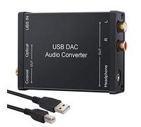 Cpolebev Convertitore da USB a SPDIF Coassiale e Jack per Cuffie da 3,5 Mm Adattatore Audio Ottico USB USB PCM per