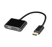 Cpolebev Convertitore DisplayPort A VGA+HDTV, Adattatore per Monitor per Computer, Docking Station DP A Doppio Schermo con Convertitore DisplayPort. Ricambi per Computer e Accessori.