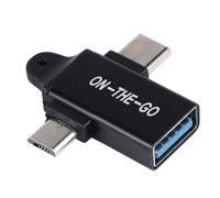 Cpolebev Convertitore OTG da USB C un USB 3.0 Adattatore Micro-OTG USB 2 nel 1 di Tipo C.