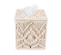 Cpolebev Coperchio per Scatola di Fazzoletti Boho Decor Porta Fazzoletti di Carta Quadrato con Fibbia di Perline Tovagliolo nel macramè Organizzatore di Fazzoletti Decorazioni per La Casa