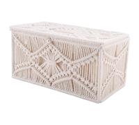 Cpolebev Coperchio per Scatola di Fazzoletti Boho Decor Porta Fazzoletti di Carta Rettangolare con Fibbia di Perline Tovaglioli in macramè Organizzatore di Fazzoletti Decorazioni per Casa