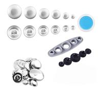 Cpolebev Copribottoni da 120 Pezzi, Kit Copribottoni in 6 Dimensioni, Bottoni Rivestiti in Tessuto DIY con 2 Strumenti di Installazione per Gli Amanti del DIY