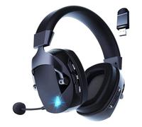 Cpolebev Cuffie da Gioco Wireless con Microfono Cuffie Bluetooth 2.4G USB 3.5mm Cablate 3 Modalità per PC, per Laptop, per, per, per Nero
