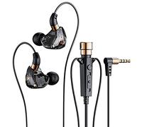 Cpolebev Cuffie HiFi Cablate con Microfono Auricolari Dinamici con Cancellazione del Rumore negli Auricolari Cuffie per per Lo Sport(Nero)