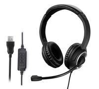 Cpolebev Cuffie USB Cablate Cuffie per Call Center con Microfono Cuffie Over-Ear con Cancellazione del Rumore per Giochi per Computer Portatile