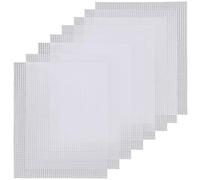 Cpolebev Cuscinetti in Tela 8 Pezzi Foglio di Rete di Plastica Bianca Rettangolare Tela di Plastica Flessibile per DIY Ricamo Lavorazione A Maglia