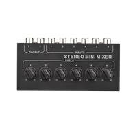 Cpolebev CX600 Mini Stereo 6 Canali Mixer Passivo Mixer Audio Portatile 6 nel 2 out Distributore Stereo Controllo del Volume