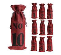 Cpolebev Da 1 Un 10 Sacchetti di Vino nel Degustazione di Vino alla Cieca, Sacchetti di Vino Numeri Tavolo Matrimonio, Sacchetti di Degustazione Vino, Festa, Natale, 10 Pezzi, Rosso
