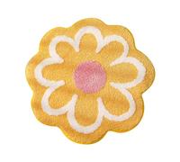 Cpolebev da Bagno Lavabili in Lavatrice Tappeto da Bagno con Fiori in Stile e Assorbente, 23,6 X 23,6 Pollici