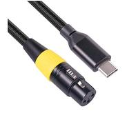 Cpolebev da USB C un XLR Femmina Tipo C un 3 Pin XLR Femmina Connettore Microfono Dati Audio per Computer 3 Metri