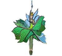 Cpolebev Dancing Lady Stained Glass Spinner Decorazione da Appendere all'Esterno Decorazioni da Giardino Girandola Decorativa A da Esterno C