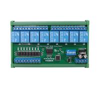 Cpolebev DC 24V 8 Ch RS485 Relay Board Modbus RTU UART Remote Control Switch DIN35 Rail Box per PLC Automation Control