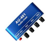 Cpolebev DC 5V-12V AU-401 Mixer Audio Stereo 4 Ingressi 1 Uscita Controlla Individualmente la Scheda Mixing Audio Amplificatore per Cuffie Fai-da-Te Durevole
