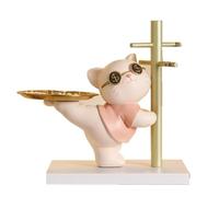 Cpolebev Decorazione A Forma di Gatto, Portaoggetti per Gioielli, Vassoio Portaoggetti, Accessori per La Casa, Regalo Rosa