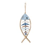Cpolebev Decorazione da Parete con Pesce in Legno, Decorazione Antica con Pesce Nautico, Decorazione da Parete con Pesce Intagliato A Mano, per Tema Spiaggia Mediterranea A