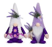 Cpolebev Decorazioni con Gnomo Primaverile, Decorazioni per La Casa con Gnomo Color Lavanda, Decorazioni per La Cucina Fatte A Mano, Decorazioni con Vassoio A Livelli Primaverili