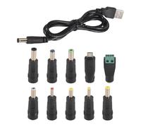Cpolebev di Alimentazione da USB a CC di Ricarica Universale da USB a Jack CC di Alimentazione con 10 Connettori a Spina Intercambiabili