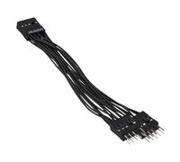 Cpolebev di Prolunga Audio HD Della Scheda Madre 9 Pin 1 Femmina a 2 Sdoppiatore a Y Nero per PC Fai da Te 10 Cm