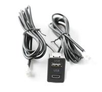 Cpolebev di Prolunga per Pannello Porta USB+Type-C per Supporto Cruscotto Auto Adattatore per Presa USB per Navigazione Veicolo Auto