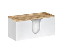 Cpolebev Dispenser di Asciugamani di Carta In Bambù Montato A Parete, Porta Asciugamani di Carta Piegati con Coperchio, Ripiegabile A Mano per Bagno, Cucina, Ufficio