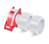 Cpolebev Dispenser di Nastro da Imballaggio Trasparente da 3 Rotoli, Ricariche di Nastro da Imballaggio Resistente per Spedizioni, Spedizioni, Facile da Usare