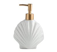 Cpolebev Dispenser di Sapone in Ceramica, Flacone di Sapone Liquido, Flaconi per Disinfettante per Le, Flacone per Lozione Pressa Stile Nordico, 420 Ml, Conchiglia