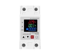 Cpolebev Dispositivo di Protezione Doppio Display Regolabile per Sovratensione Corrente e Sottotensione su Guida DIN, Resistente e Ben Realizzato.