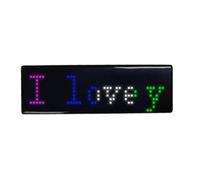 Cpolebev Distintivo Digitale LED Multilingue USB Ricaricabile DIY Programmabile con Testo e Nome, Modulo Display con Tag Scorrevole B