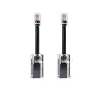 Cpolebev Districatore per Telefonico da 2 Pezzi RJ9 4P4C Telefonico Fisso Nero Anti-Angolo Un 360 Gradi e Rotazione Estesa