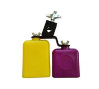 Cpolebev Doppia Campana Sambago Musica Latina Giallo Viola Campanaccio Suono Alto e Basso Battente di Ricambio per Strumento A Percussione
