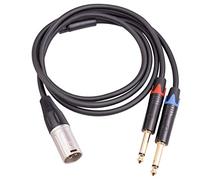 Cpolebev Doppio Sdoppiatore un Y da 6,35 Mm da 1/4 Pollice un XLR, per Microfono Audio da 3 Pin XLR un Doppio Connettore da 6,35 Mm, 6,6 Piedi/2 Metri