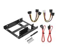 Cpolebev Dual Ssd HDD Staffa di Montaggio Kit unità Disco Rigido Interno da 3,5 a 2,5 Cavi unità Disco Rigido da 2,5 a 3,5 bay Tray