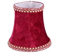 Cpolebev E14 Paralume Fatto A Mano per Lampada da Parete Stile Europeo, Lampada di, Lampada A Candela, Lampada da Tavolo con Flanella Decor - Rosso