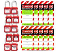 Cpolebev Etichette e di Blocco Tagout Etichetta di Sicurezza Kit di Blocco di Facile Identificazione Tagout Lucchetto Rosso Tag Out