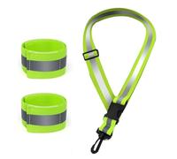 Cpolebev Fasce Riflettenti per Camminare di Notte - visibilità Elevata per Notturna - Nylon Rifrangente con 2 Bracciali Riflettenti