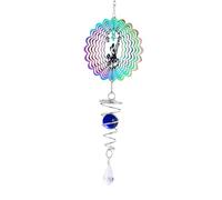 Cpolebev Fata Cinetica Colore Sfumato Girandola Scultura 3D Campanelli Eolici Acchiappasole Sfera Fissa Stabilizzatore Coda A Spirale