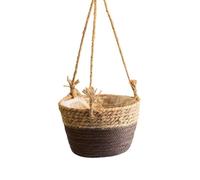 Cpolebev Fioriera Sospesa da Giardino Macrame Cesto Portaoggetti per Piante Corda di Intrecciata Portavaso per Interni Ed Esterni Colore Caffè L