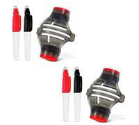 Cpolebev Fodera per Pallina da Golf 2 Pezzi, Indicatore Allineamento Pallina da Golf, 3 Linee, Indicatore per Pallina da Golf, Strumento per Disegnare della Pallina da Golf (Rosso)