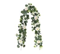 Cpolebev Ghirlanda di Eucalipto e Fiori Appesi Foglia di Eucalipto Artificiale Verde per di Sfondo per Matrimonio